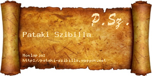 Pataki Szibilla névjegykártya
